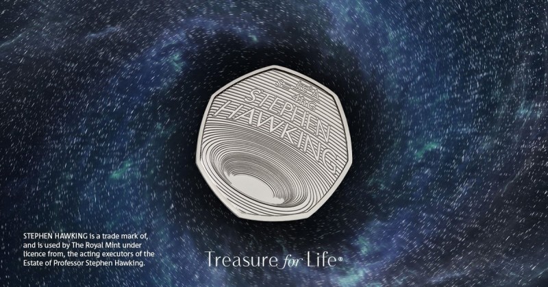 монета с черной дырой в память о Стивене Хокинге