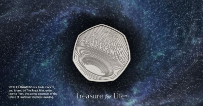 50-пенсовую монету с черной дырой в память о Стивене Хокинге